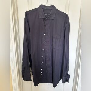 Zanzara 100% Cotton Men's Dark Gray Button Down Shirt